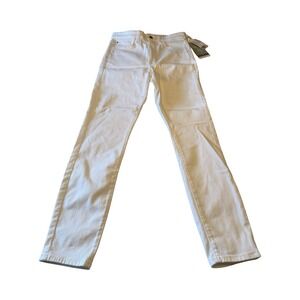 H&M True To You Skinny Jeans White High Waist Size Adaptable Stretch Denim M NWT